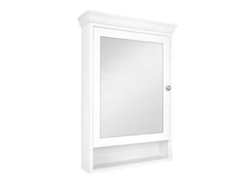 Glacier Bay 23.5 in. W x 32.5 in. H Framed Surface-Mount Bathroom Medicine Cabinet with Mirror - Dented Shelf - Lot 135JF