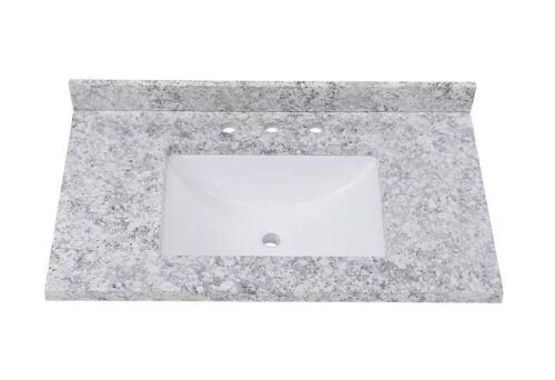 Home Decorators Collection 37 in. W x 22 in. D Cultured Marble White Rectangular Single Sink Vanity Top in Everest - Lot 136JF