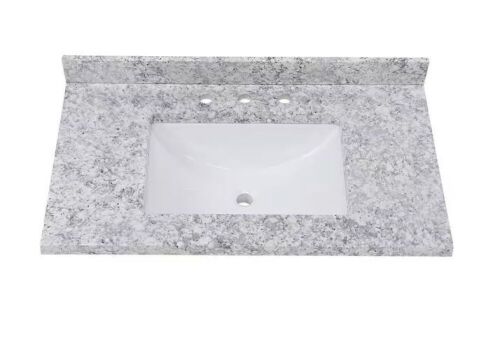 Home Decorators Collection 37 in. W x 22 in. D Cultured Marble White Rectangular Single Sink Vanity Top in Everest - Lot 215JF