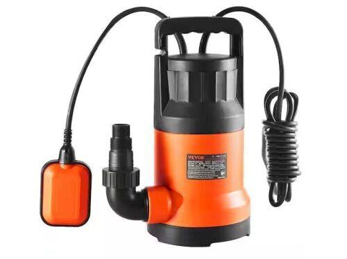 VEVOR 1 HP Thermoplastic Utility Pump 4000GPH Sump Pump Submersible Water Pump with 10 ft. Long Power Cord - Lot 226JF