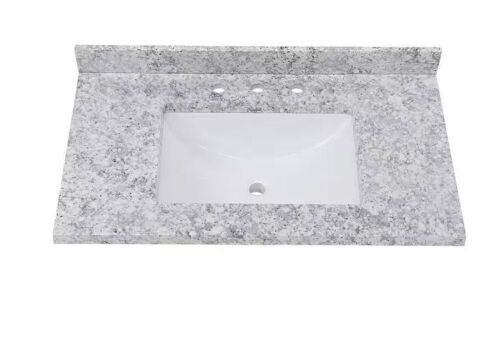 Home Decorators Collection 37 in. W x 22 in. D Cultured Marble White Rectangular Single Sink Vanity Top in Everest - Lot 409JF
