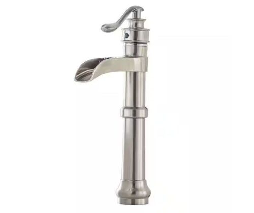 BWE Waterfall Single Hole Single-Handle Vessel Bathroom Faucet With Supply Line in Brushed Nickel - Lot 827JF