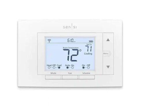 Emerson Sensi 7-day Programmable Wi-Fi Smart Thermostat, No C-Wire Required for Most Systems - Lot 112JF
