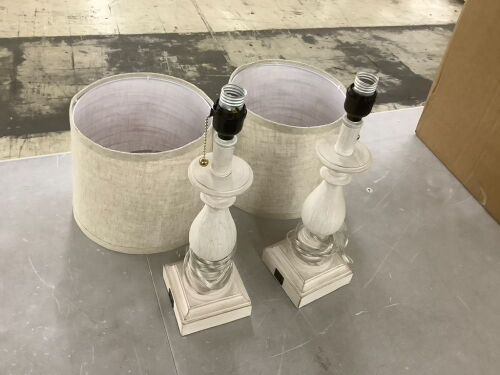Lot of (2) Table Lamps - Bent Sockets - Lot 596