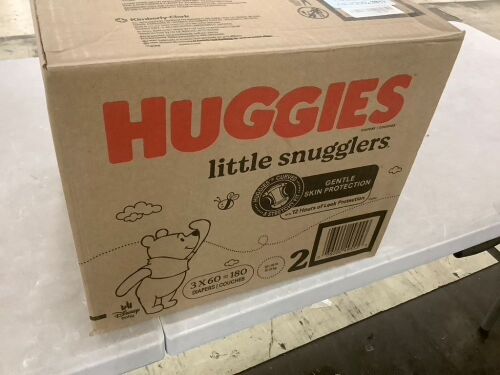 Huggies Little Snugglers Baby Diapers, Size 2, 180ct - Lot 181