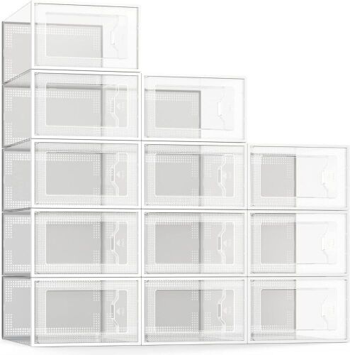 Clear Plastic Stackable Shoe Box, 12 Pack  - Lot 184