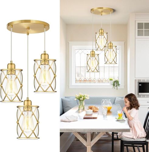 Osimir 3-Light Pendant Lighting with Clear Glass - Lot 335