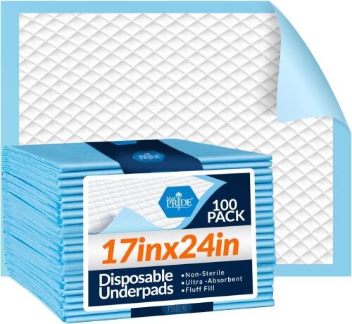 Medpride Disposable Incontinence Pads 17" x 24", 100ct - Lot 480