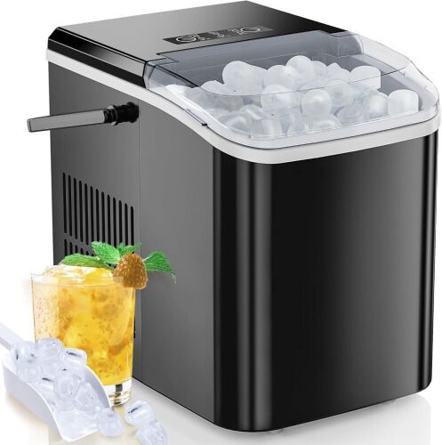  Countertop Ice Maker, 9 Cubes in 6 Mins, 26lbs in 24Hrs, 2 Sizes of Bullet Ice, Auto-Cleaning - Lot 269