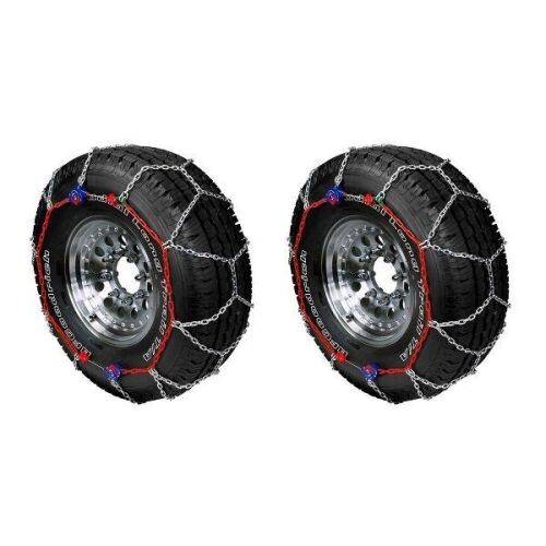 Auto-Trac Series 2300 Pickup Truck/SUV Traction Snow Tire Chains with Diamond Cross Pattern for Grip and Smoothness, 2 Pack - Lot 271
