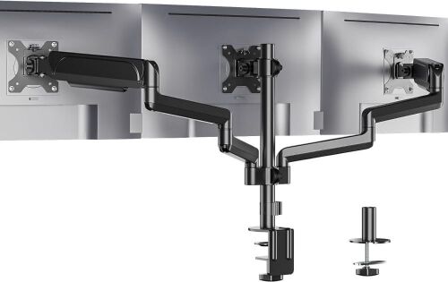  WALI 3 Monitor Stand Desk Mount with Premium Gas Spring Arm for Screens up to 27 inch, Mounting Holes 75x75 or 100x100 mm - Lot 278