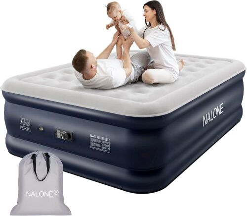 nalone Queen Air Mattress with Built in Pump, 18" High - Lot 467