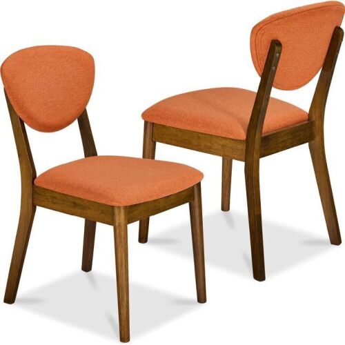 2-Piece Mid-Century Modern Wood &Upholstered Dining Chair Set - Lot 672