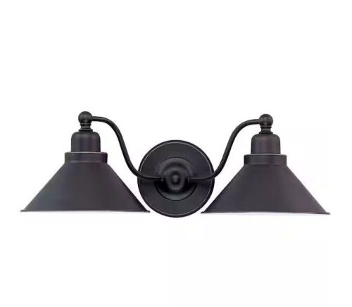 SATCO Bridgeview 20 in. 2-Light Mission Dust Bronze Vanity Light with Metal Shade - Lot 770JF