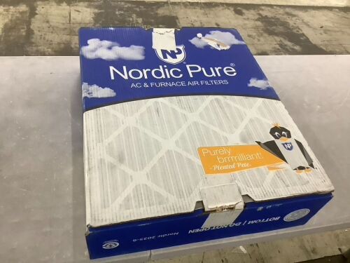 Nordic Pure Air Filters Merv 12 20x25x1, 6 Pack  - Lot 773JF