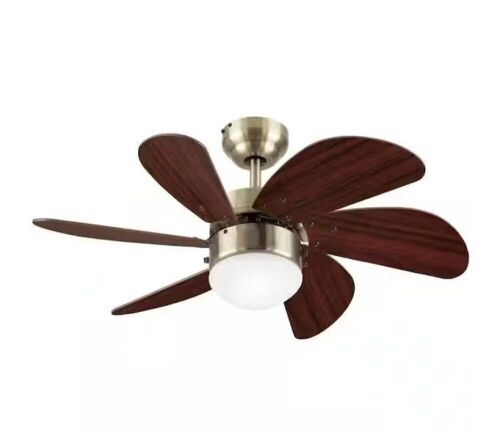 Westinghouse Turbo Swirl 30 in. LED Antique Brass Ceiling Fan with Light Kit - Lot 774JF