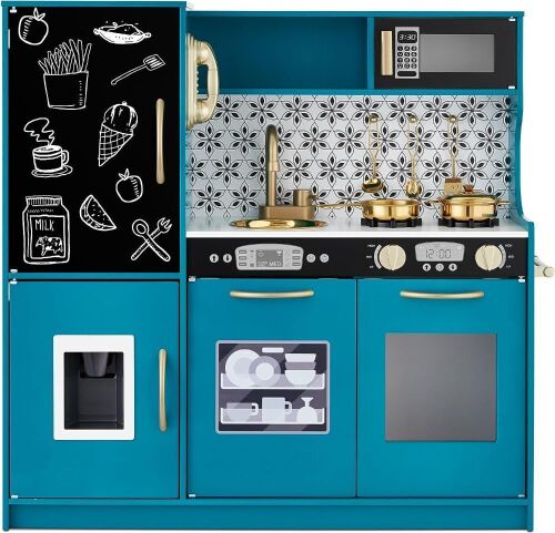 Pretend Play Kitchen Wooden Toy Set for Kids with 11 Accessories - Lot 790