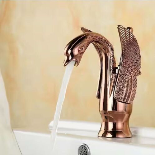 BWE Swan Single Hole Single Handle Bathroom Faucet With Pop Up Drain & Overflow Cover in Antique Copper - Lot 515JF