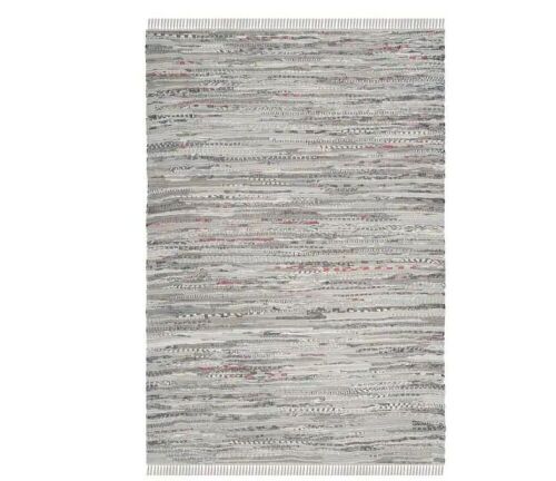 SAFAVIEH Rag Rug Gray 4 ft. x 6 ft. Gradient Striped Area Rug - Lot 705JF