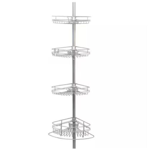 Zenna Home Tension Pole Shower Caddy in Chrome - Lot 519JF