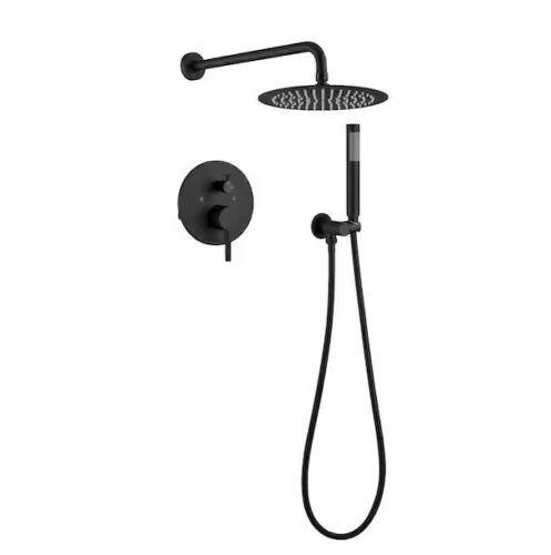 Boyel Living 1-Spray Patterns 10 in. Dual Shower Head and Handheld Shower Head in Matte Black - Lot 75JF