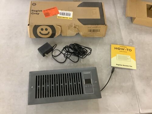 VIVOHOME 120 CFM Wall Mounted Quiet Smart Register Booster Fan with Thermostat Control in Grey - Lot 524JF