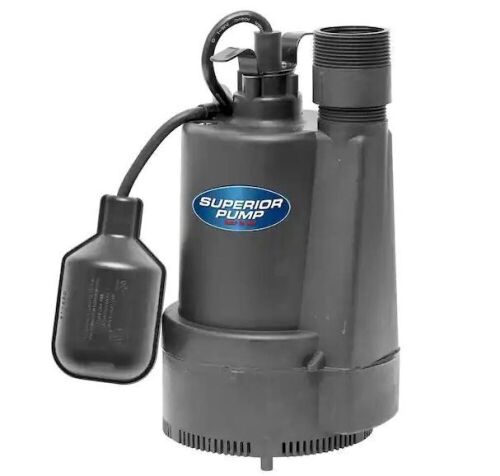 Superior Pump 1/3 HP Submersible Thermoplastic Sump Pump - Lot 130JF
