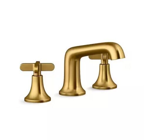 KOHLER Setra 8 in. Widespread Double Handle Bathroom Faucet in Vibrant Moderne Brushed Brass Gold - Lot 227JF