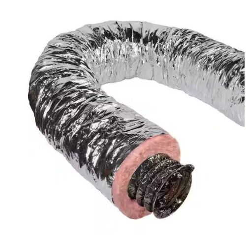 Master Flow 4 in. x 25 ft. Insulated Flexible Duct R6 Silver Jacket - Lot 737JF
