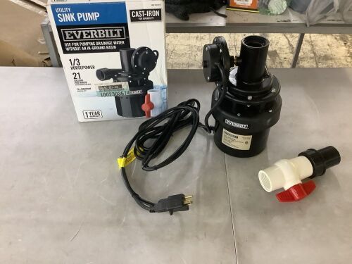 Everbilt 1/3 HP Utility Sink Pump - Lot 739JF