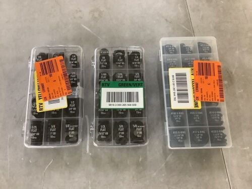 Lot of (2) Everbilt Flat Rubber Washer Kit, 126pc & (1) Everbilt O-Ring Kit, 210pc  - Lot 801JF