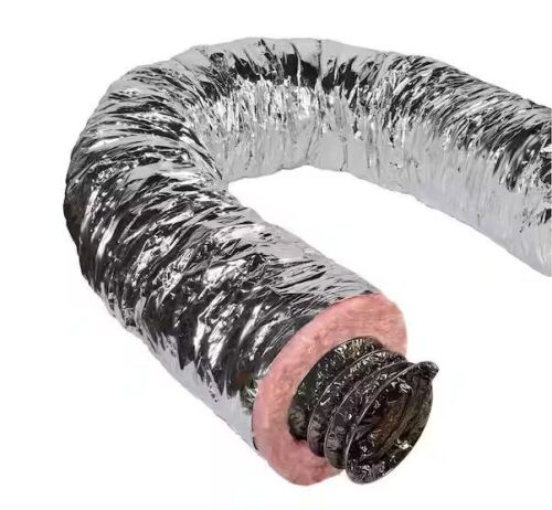 Master Flow 4 in. x 12 ft. Insulated Flexible Duct R6 Silver Jacket - Lot 802JF