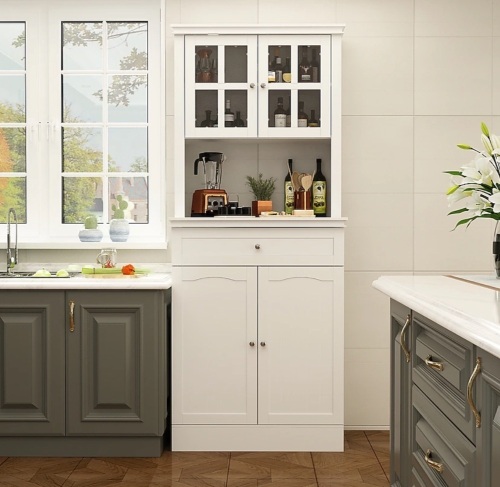 FUFU&GAGA Contemporary/Modern White Pantry - Lot 28