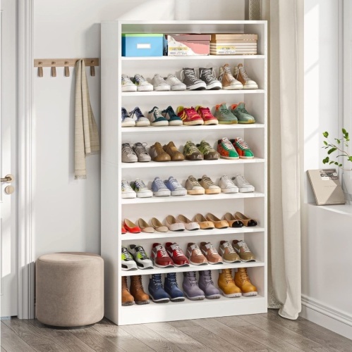 Tribesigns Shoe Cabinet, 9 Tiers 40-45 Pairs Heavy Duty Wood Freestanding Shoe Storage Cabinet, 70.8'' Tall - Lot 43