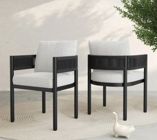 GRANDPATIO Steel Outdoor Dining Arm Chairs - Set of 2 - Lot 67