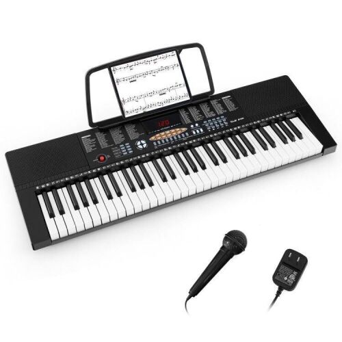 61-Key Electronic Keyboard Piano with 3 Teaching Modes, LED Display - Lot 424