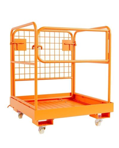  36"x36" Foldable Forklift Safety Cage Work Platform, 1200lbs Capacity with Protective Guardrail Chain - Lot 20