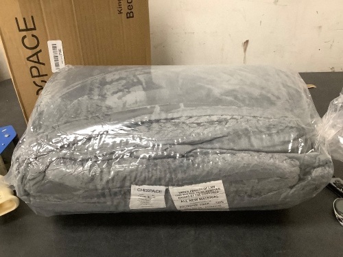 ChiXpace Comforter Set Leaf Grey 102"x90" King - Lot 1162