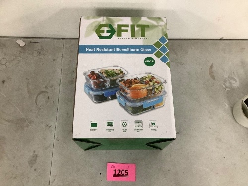 Fit 4pc Food Storage Containers - Lot 1205