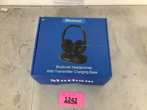 Mutban Bluetooth Headphones with Charging Base Transmitter - Lot 1242