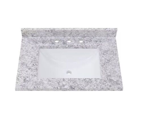 Home Decorators Collection 31 in. W x 22 in. D Cultured Marble White Rectangular Single Sink Vanity Top in Everest - Lot 130JF