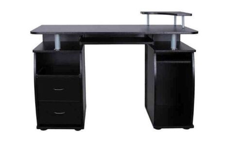 Modern Computer Desk With Shelves and Drawers - Lot 133