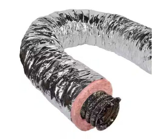 Master Flow 6 in. x 25 ft. Insulated Flexible Duct R8 Silver Jacket - Lot 185JF