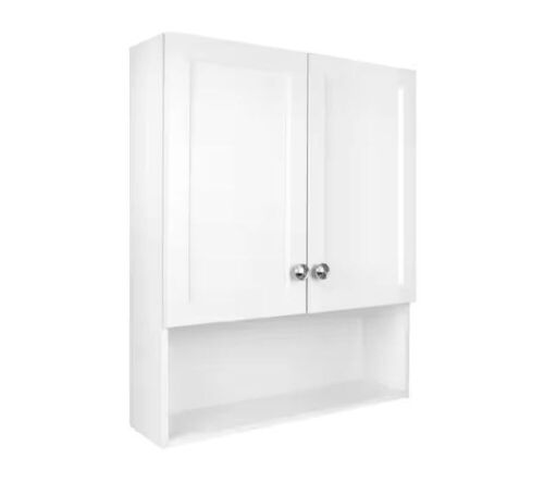 Glacier Bay 22-7/8 in. W. x 27-7/8 in. H Framed Surface-Mount Rectangular Bathroom Medicine Cabinet with Mirror - Broken Shelf - Lot 188JF