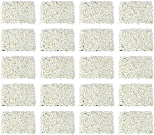 White Artificial Hydrangea Wall Panels, 24" x 16", 20pc  - Lot 197