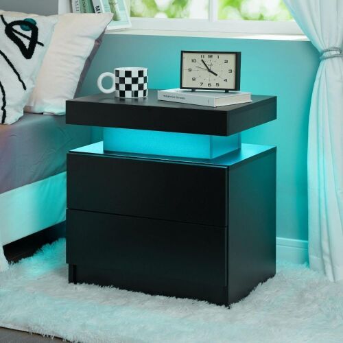 LED Nightstand with 2 Drawers - Lot 249WG