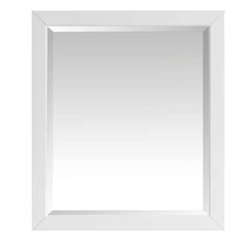 Home Decorators Collection Windlowe 28 in. W x 32 in. H Rectangular Wood Framed Wall Mirror in White Finish - Lot 272JF