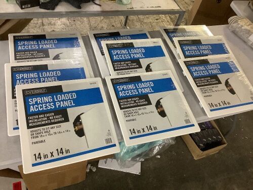 Lot of (9) Everbilt 14 in. x 14 in. Adjustable Spring Loaded Plastic Access Panel - Lot 278JF