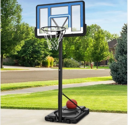 Adjustable Regulation-Size Basketball Hoop w/ Fillable Base, 2 Wheels - Broken Base - Lot 324
