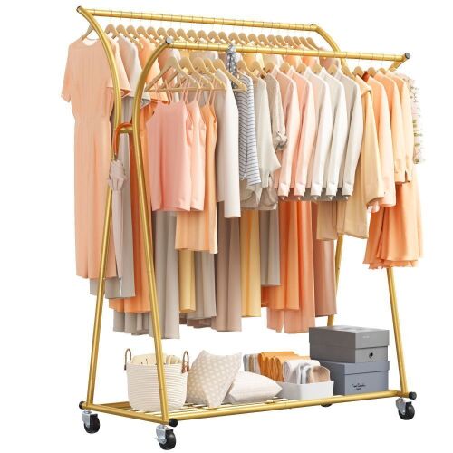 Metal Clothing Rack with Wheels - Lot 337WG